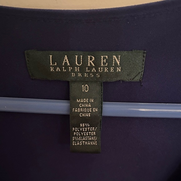 Lauren Ralph Lauren Royal Blue Draped Midi Dress, size 10 - Picture 4 of 5